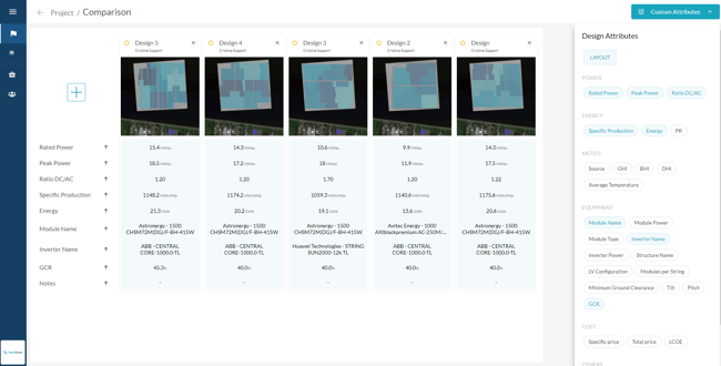 pvDesign Comparison tool pvDesign Comparison tool